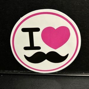 I LOVE MUSTACHES STICKER